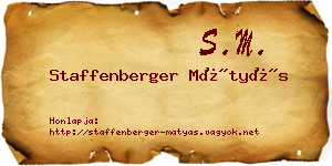 Staffenberger Mátyás névjegykártya