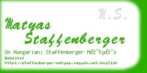 matyas staffenberger business card